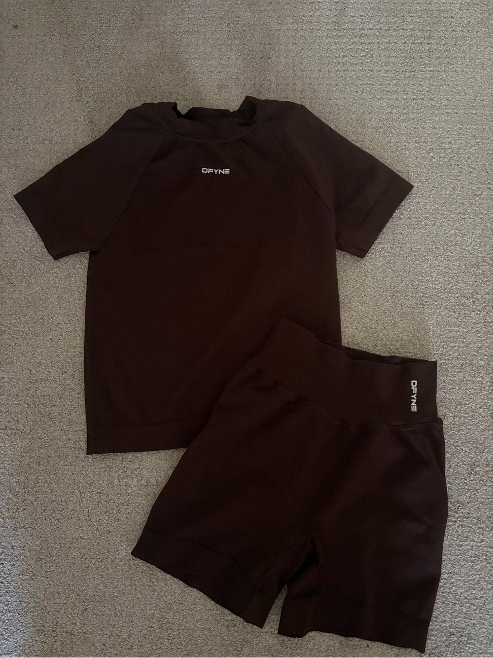 Look alike dfyne brown Athletic Top & Shorts Set